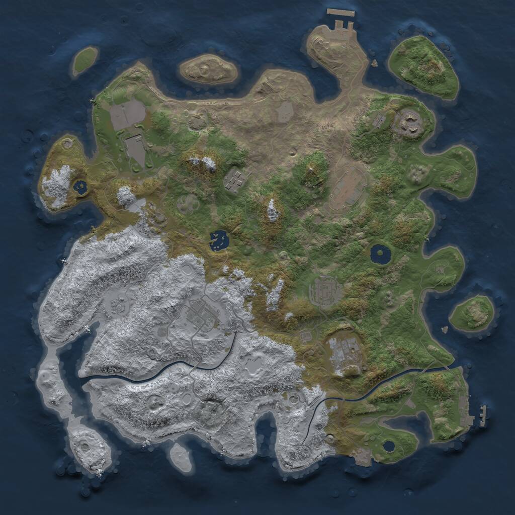 Rust Map: Procedural Map, Size: 3750, Seed: 13238368, 15 Monuments