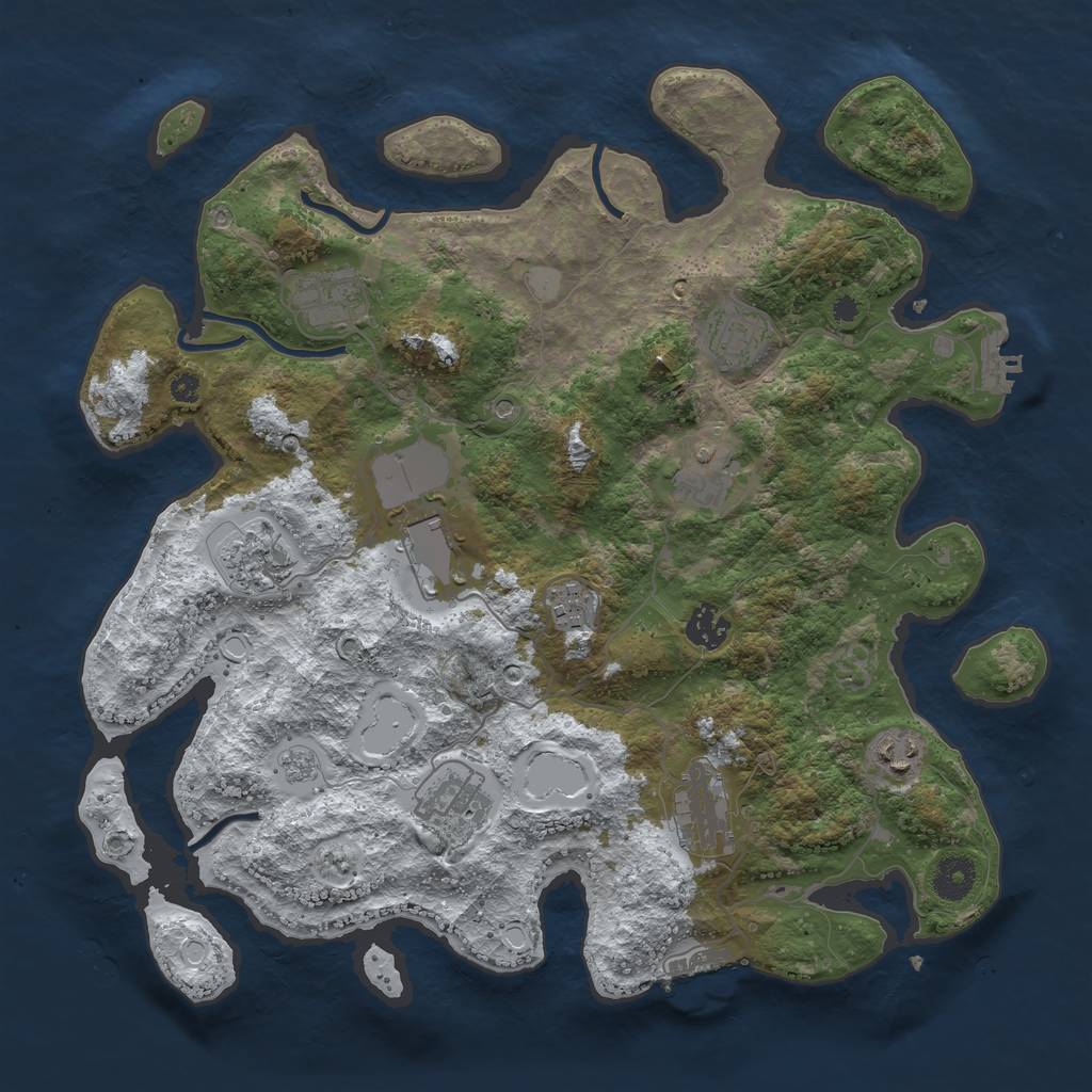 Rust Map: Procedural Map, Size: 3750, Seed: 13238368, 19 Monuments