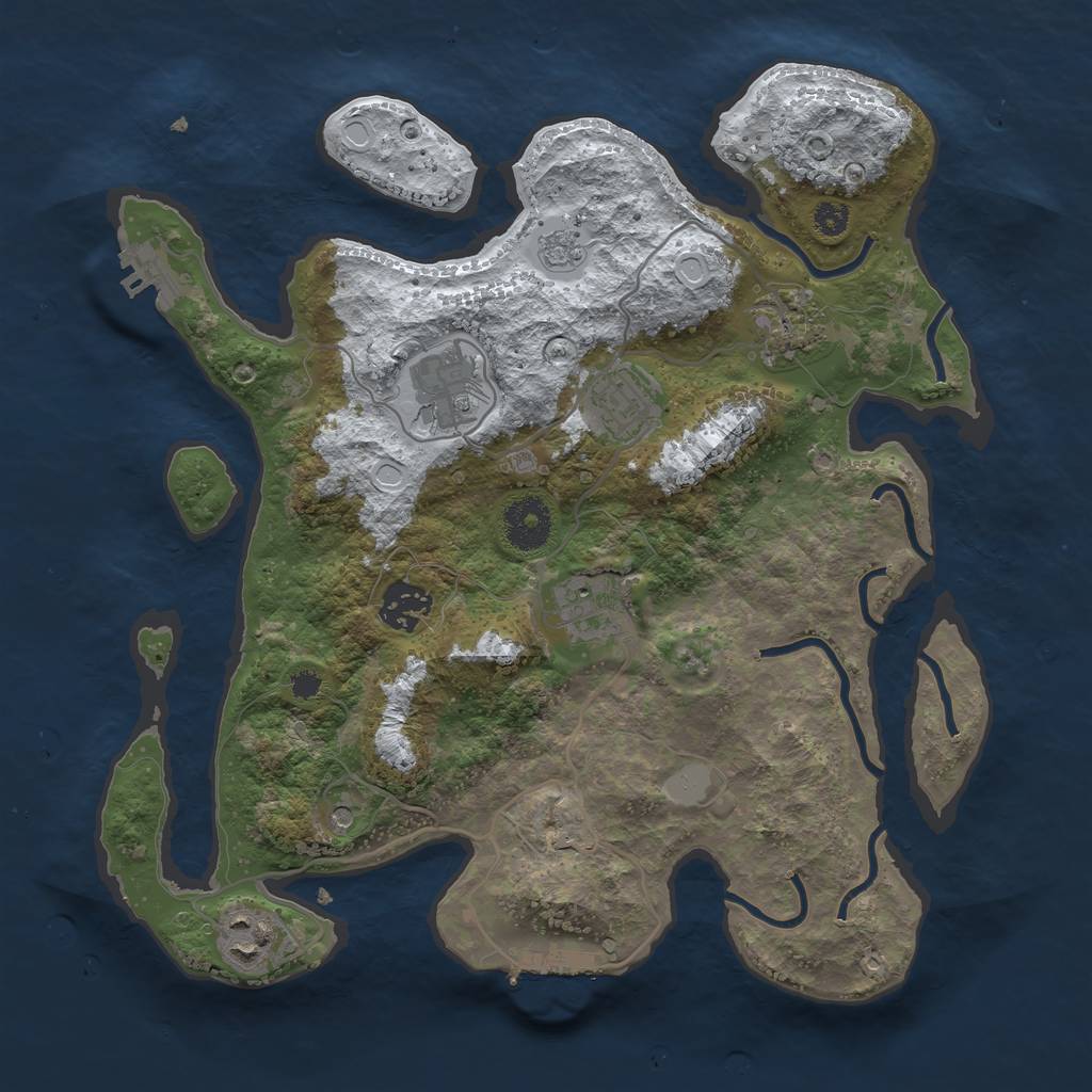 Rust Map: Procedural Map, Size: 3250, Seed: 1649552, 15 Monuments