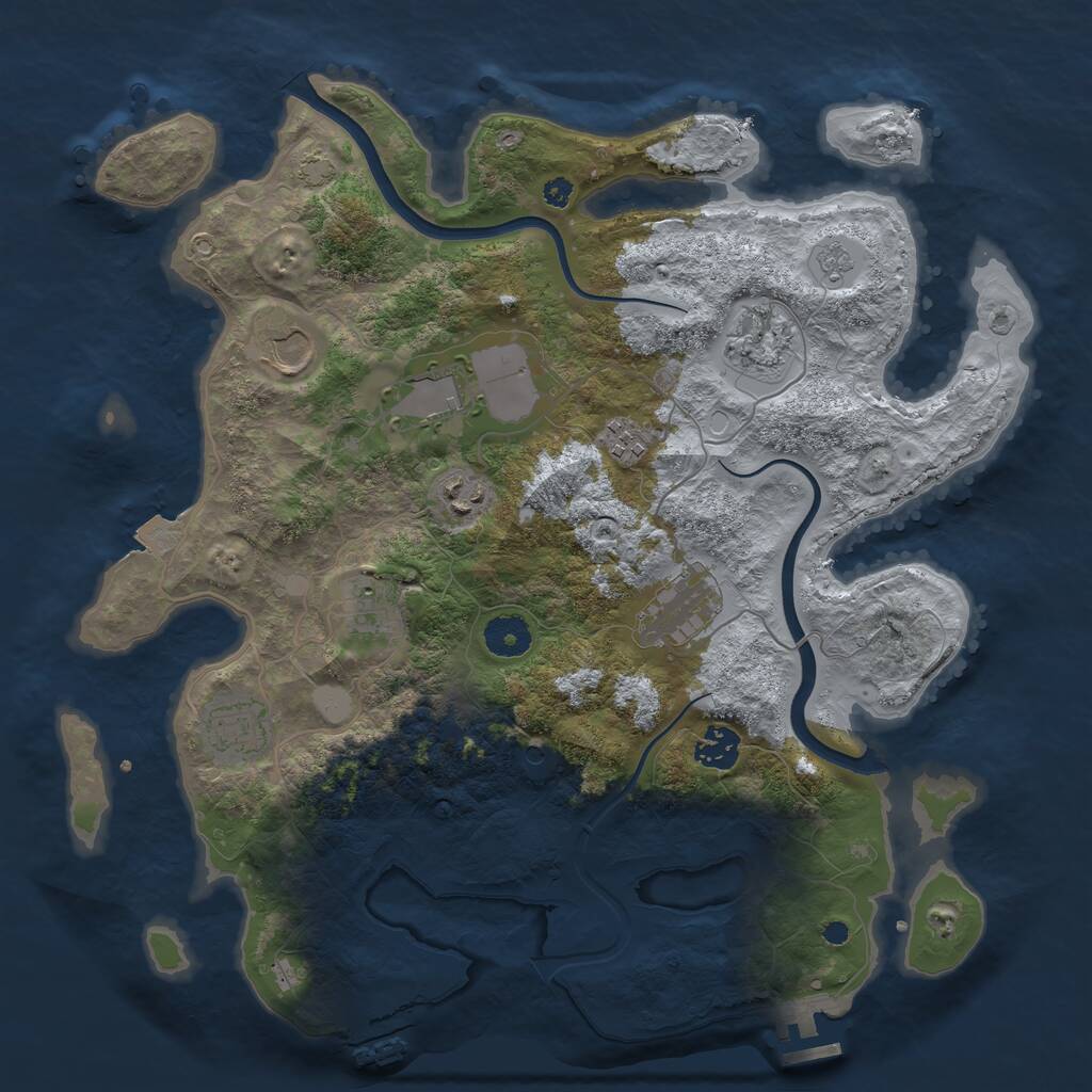 Rust Map: Procedural Map, Size: 3700, Seed: 68, 15 Monuments