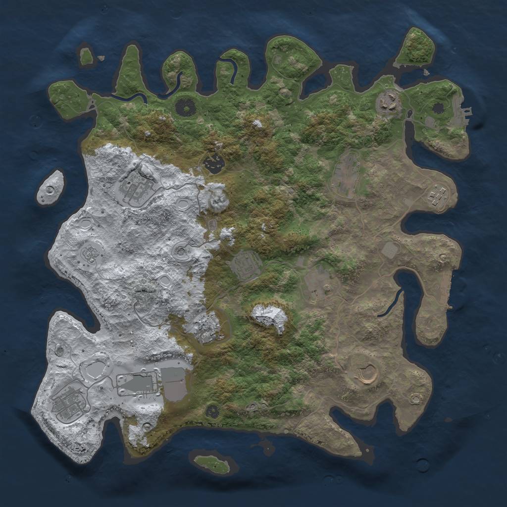 Rust Map: Procedural Map, Size: 3850, Seed: 1730220934, 20 Monuments