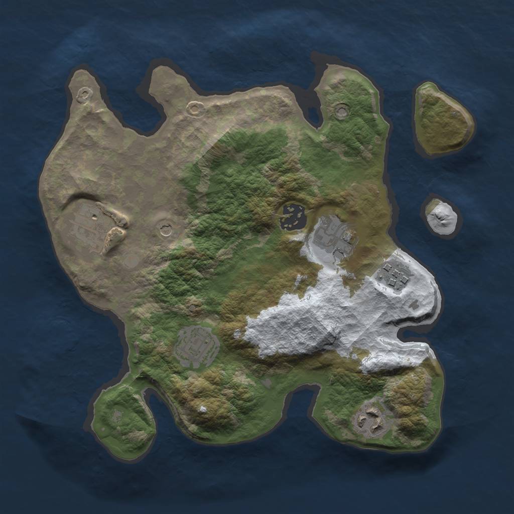 Rust Map: Barren, Size: 2750, Seed: 1522341, 9 Monuments
