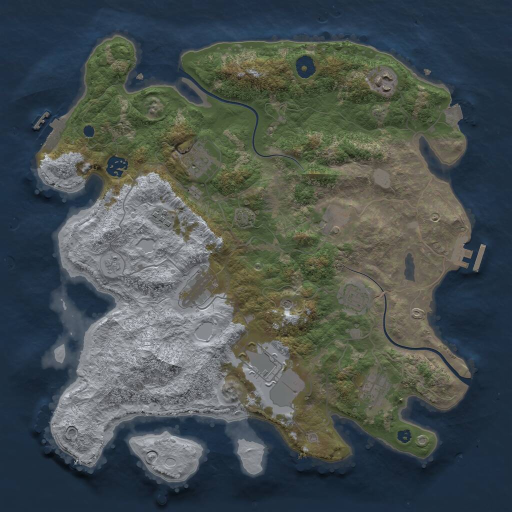 Rust Map: Procedural Map, Size: 3700, Seed: 1768716885, 15 Monuments