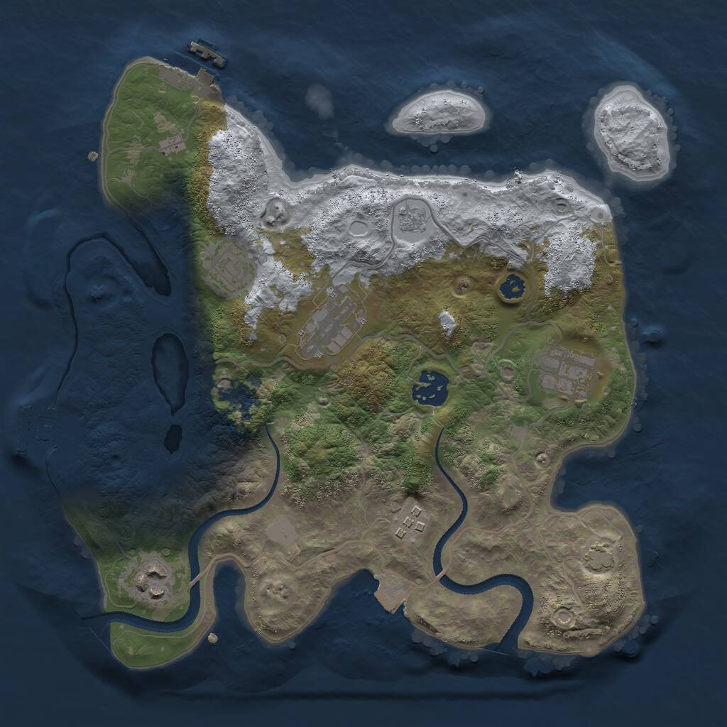 Rust Map: Procedural Map, Size: 3000, Seed: 1946819, 12 Monuments