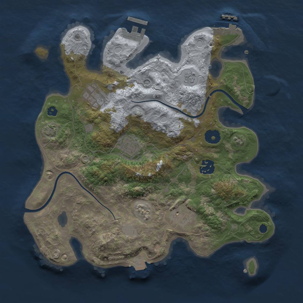 Rust Map: Procedural Map, Size: 3000, Seed: 655677520, 10 Monuments