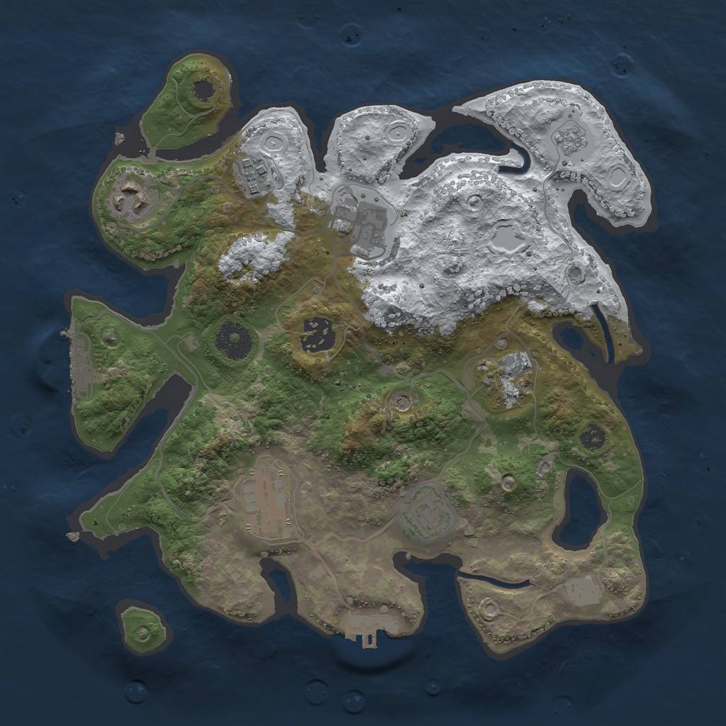 Rust Map: Procedural Map, Size: 3000, Seed: 659596948, 16 Monuments