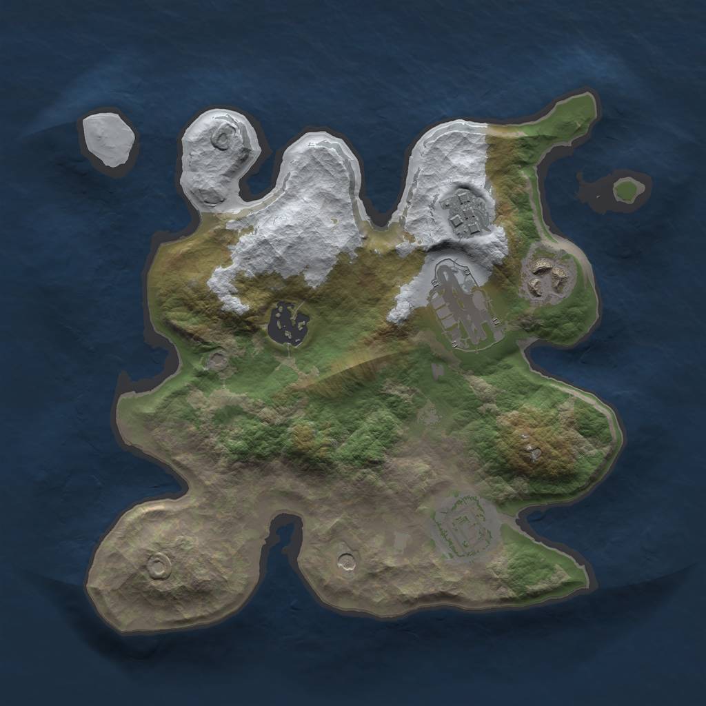 Rust Map: Barren, Size: 2500, Seed: 18, 8 Monuments