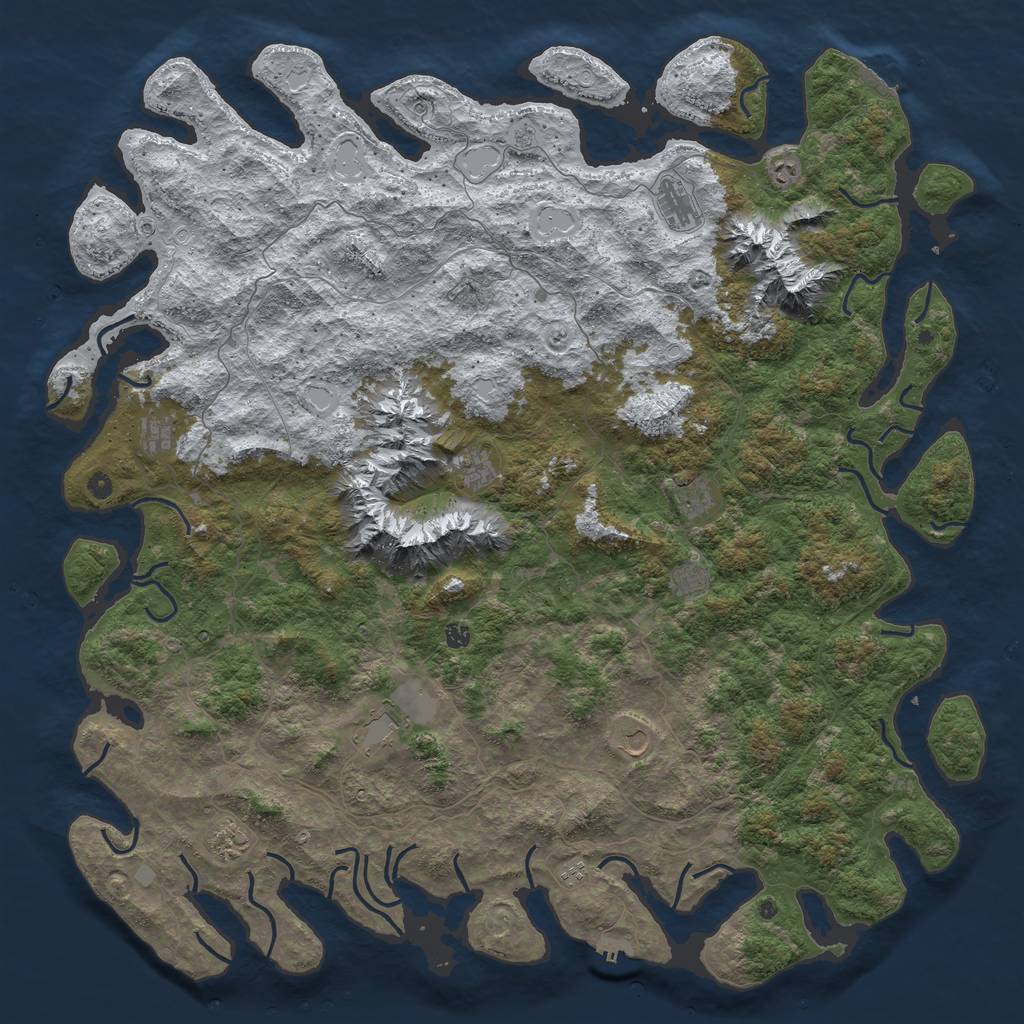 Rust Map: Procedural Map, Size: 6000, Seed: 458154658, 20 Monuments