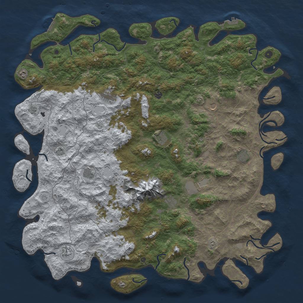 Rust Map: Procedural Map, Size: 6000, Seed: 131538, 20 Monuments
