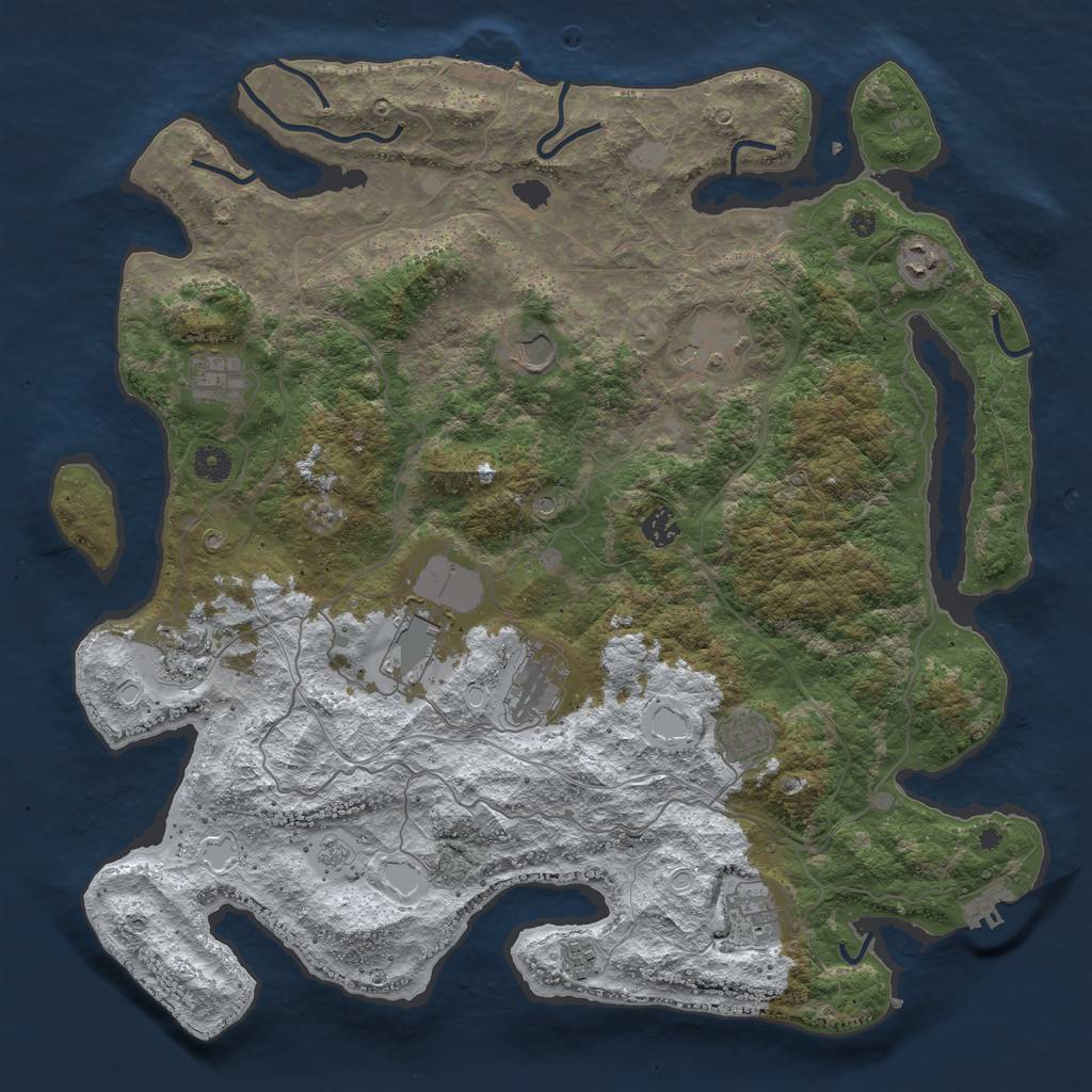 Rust Map: Procedural Map, Size: 4343, Seed: 2147483647, 20 Monuments