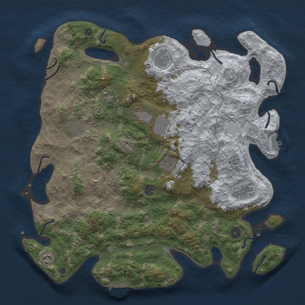 Rust Map: Procedural Map, Size: 4250, Seed: 1079926994, 19 Monuments
