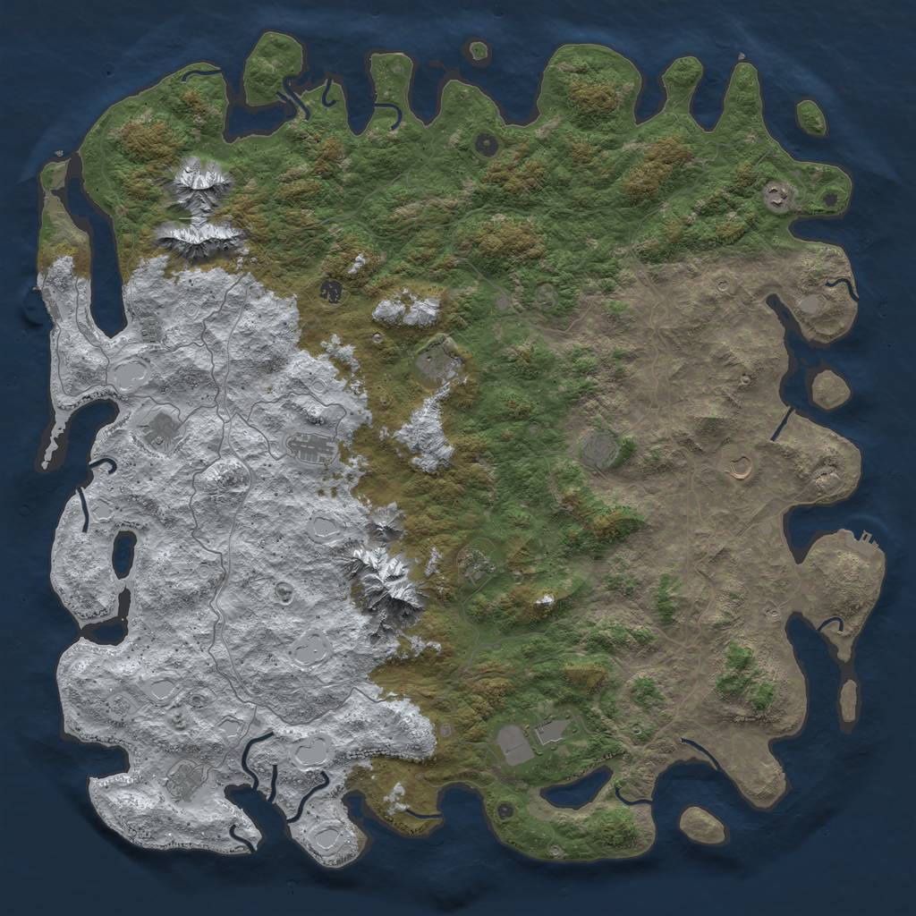 Rust Map: Procedural Map, Size: 6000, Seed: 488039, 20 Monuments