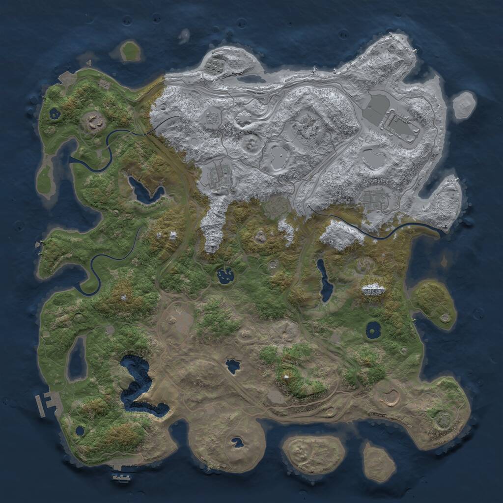 Rust Map: Procedural Map, Size: 4500, Seed: 6543795, 16 Monuments
