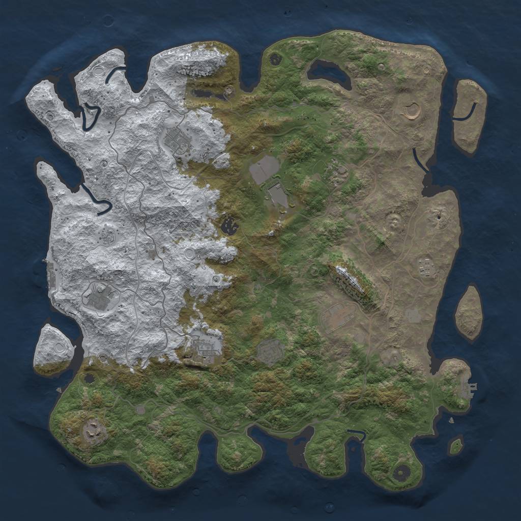 Rust Map: Procedural Map, Size: 4600, Seed: 4300, 20 Monuments