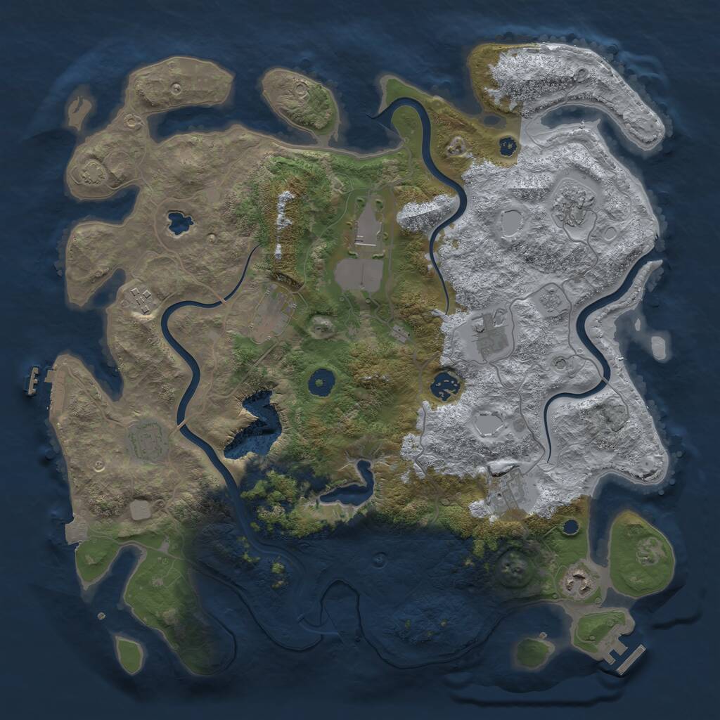 Rust Map: Procedural Map, Size: 4000, Seed: 1974923, 15 Monuments