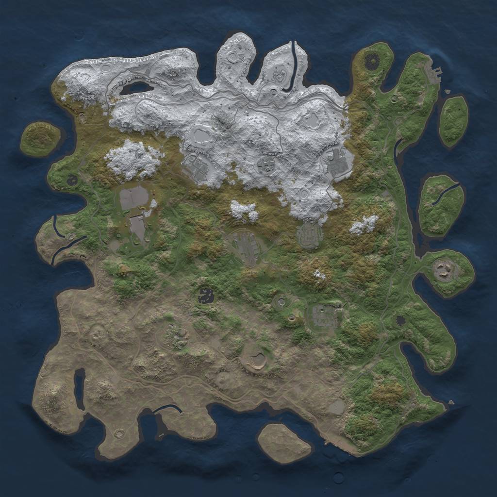 Rust Map: Procedural Map, Size: 4500, Seed: 121051775, 20 Monuments