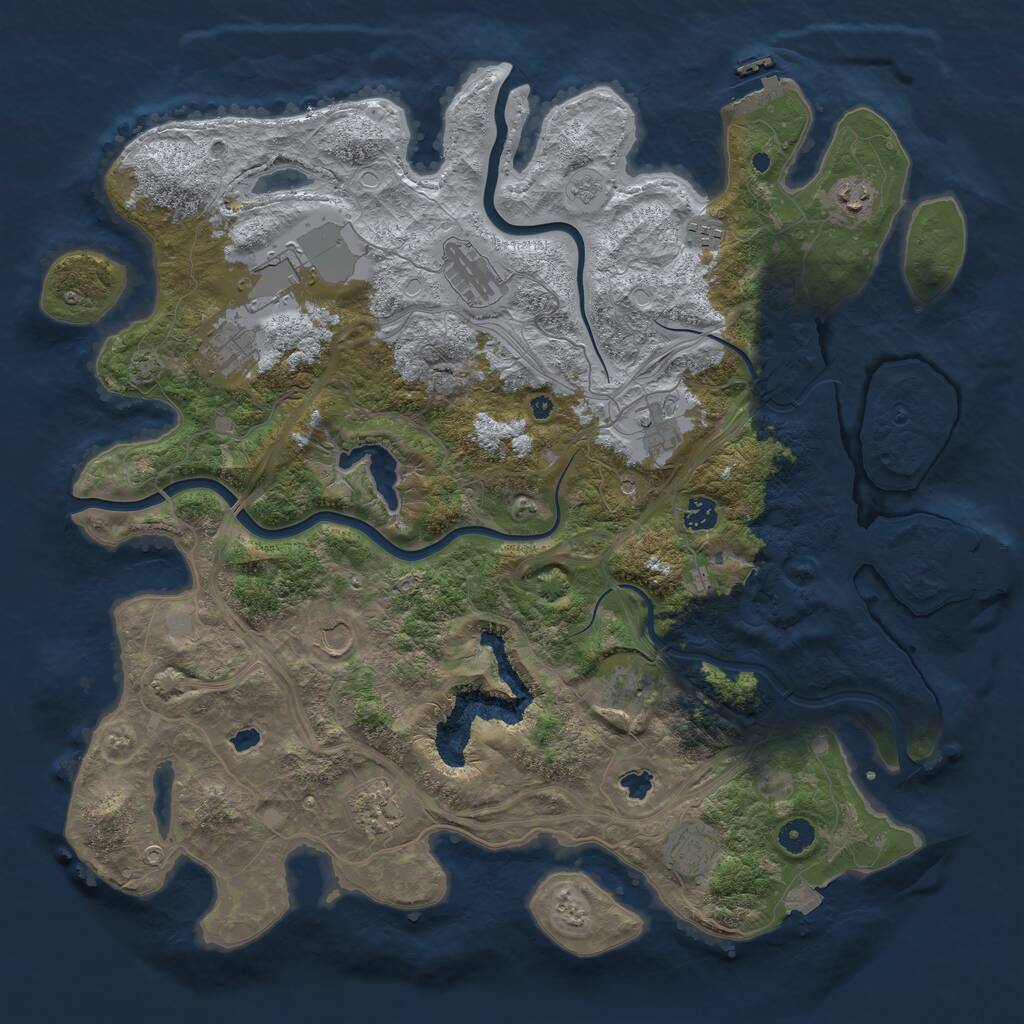 Rust Map: Procedural Map, Size: 4500, Seed: 121051775, 17 Monuments