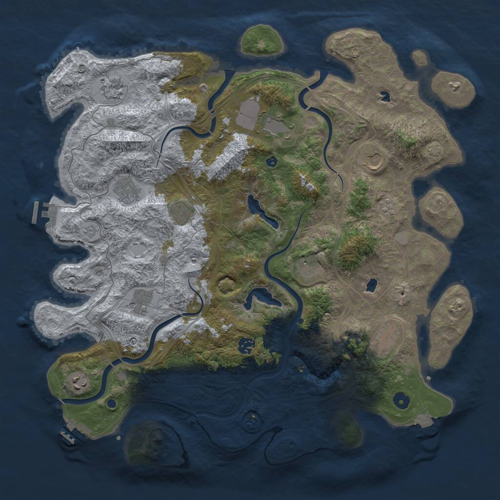 Rust Map: Procedural Map, Size: 4500, Seed: 4662347, 17 Monuments