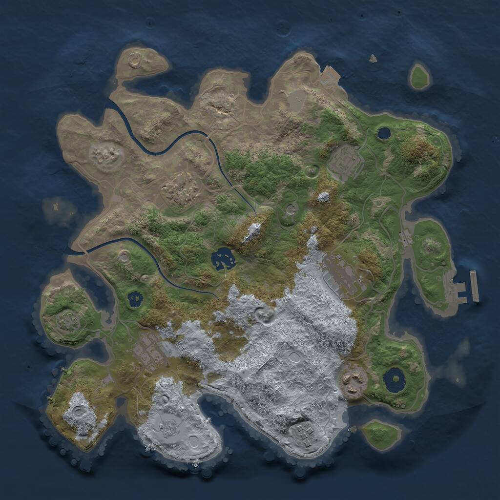 Rust Map: Procedural Map, Size: 3200, Seed: 911128, 12 Monuments