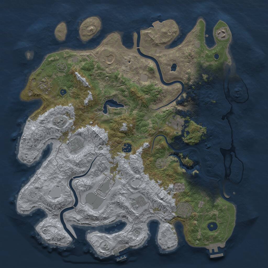 Rust Map: Procedural Map, Size: 4200, Seed: 113560039, 16 Monuments