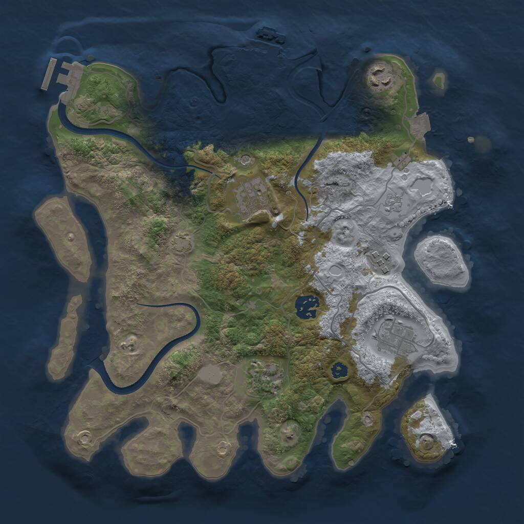 Rust Map: Procedural Map, Size: 3200, Seed: 4579327, 12 Monuments