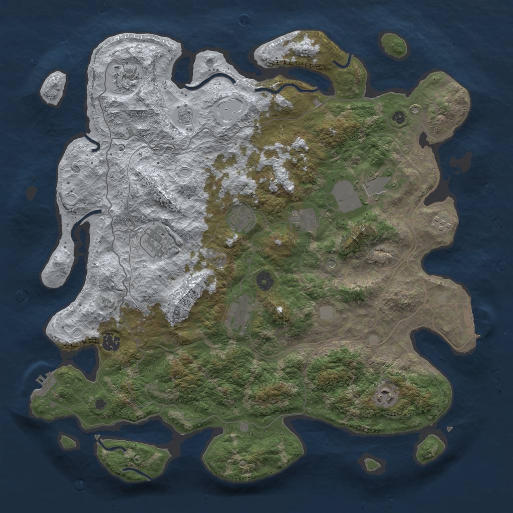 Rust Map: Procedural Map, Size: 4250, Seed: 4312550, 18 Monuments
