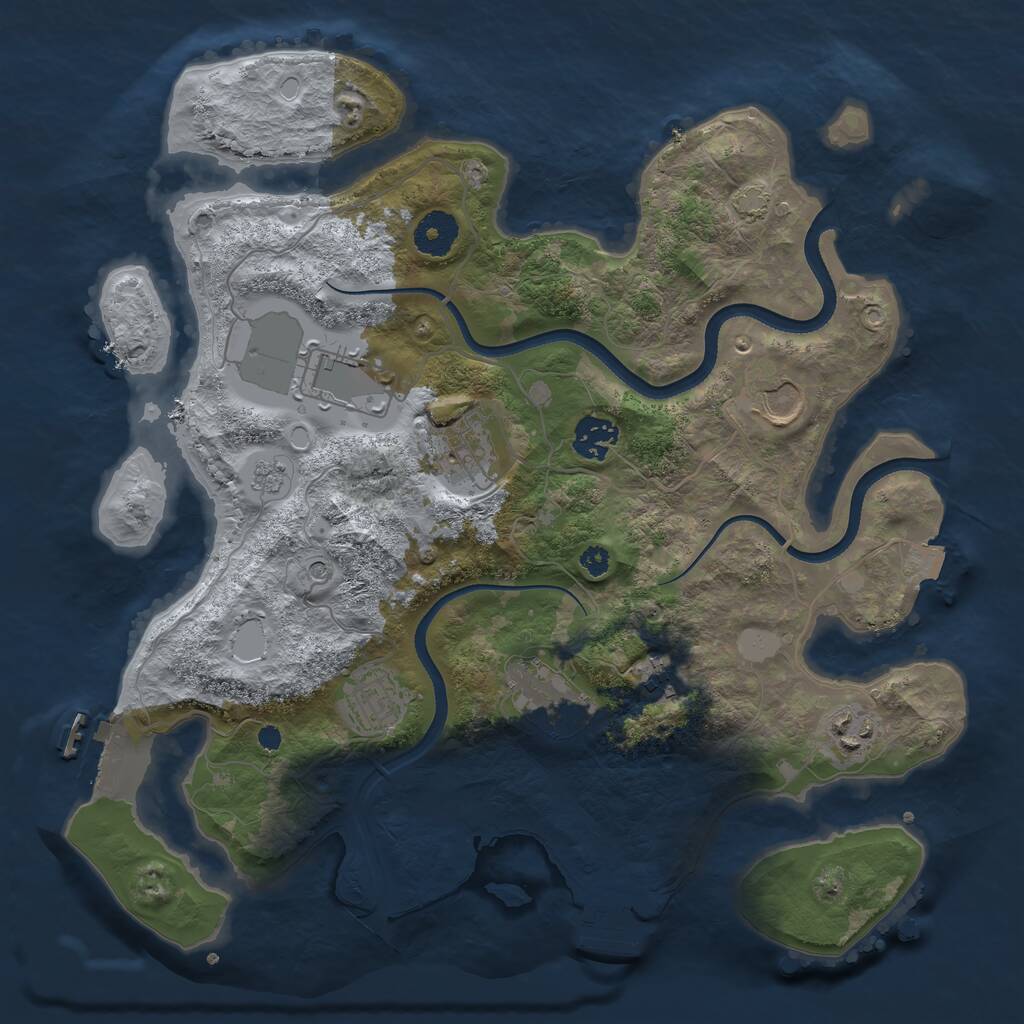 Rust Map: Procedural Map, Size: 3500, Seed: 648767, 14 Monuments