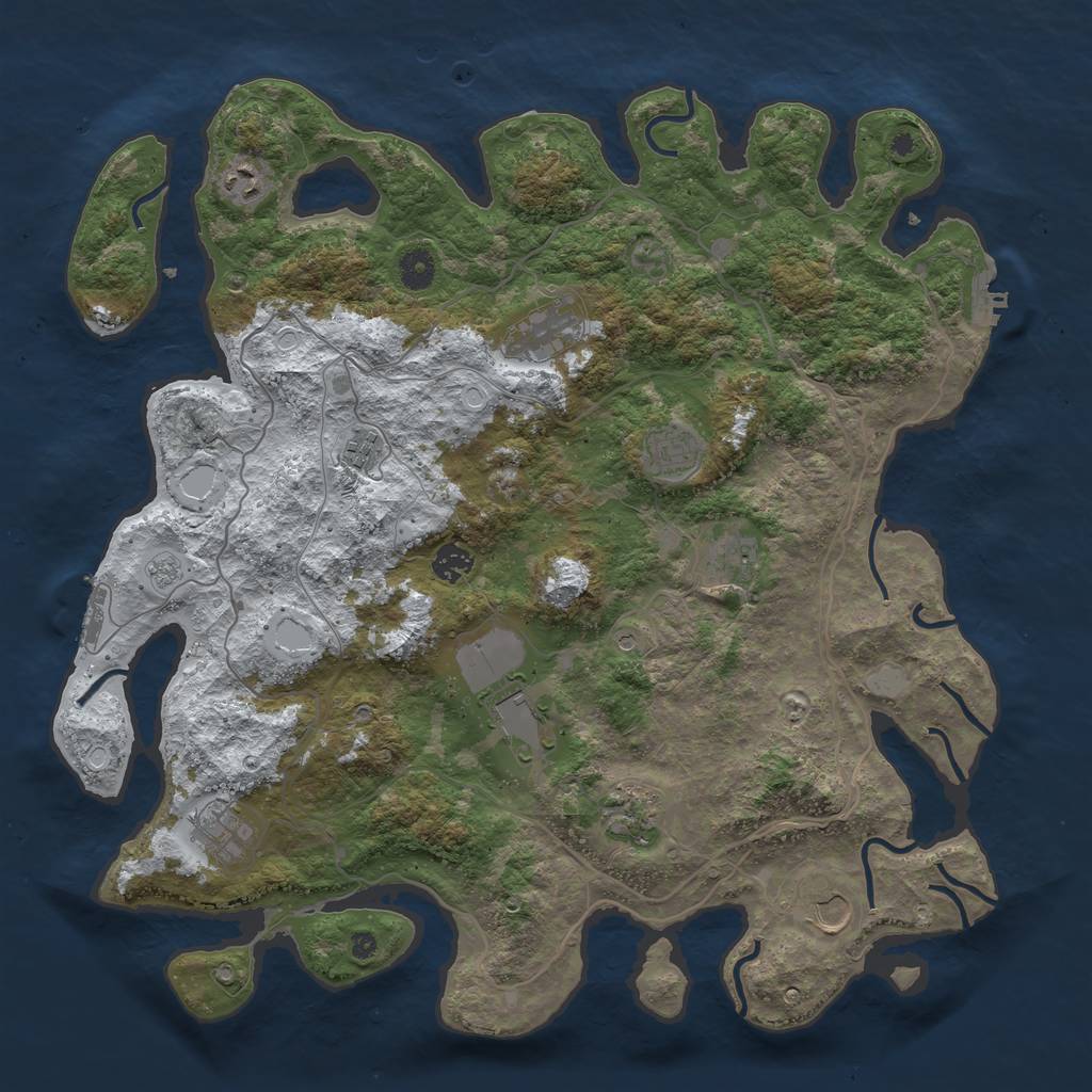 Rust Map: Procedural Map, Size: 4250, Seed: 4548373, 19 Monuments