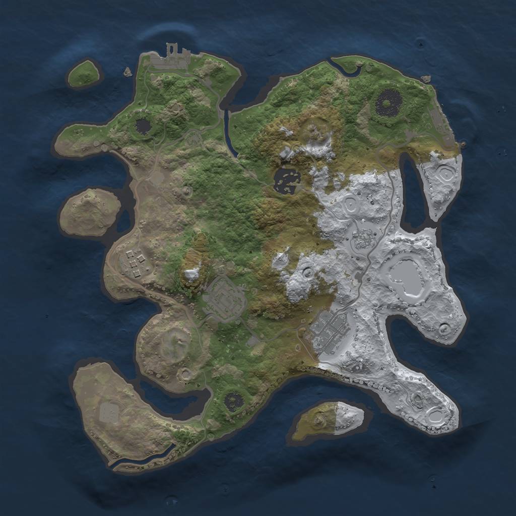 Rust Map: Procedural Map, Size: 2800, Seed: 543487005, 12 Monuments
