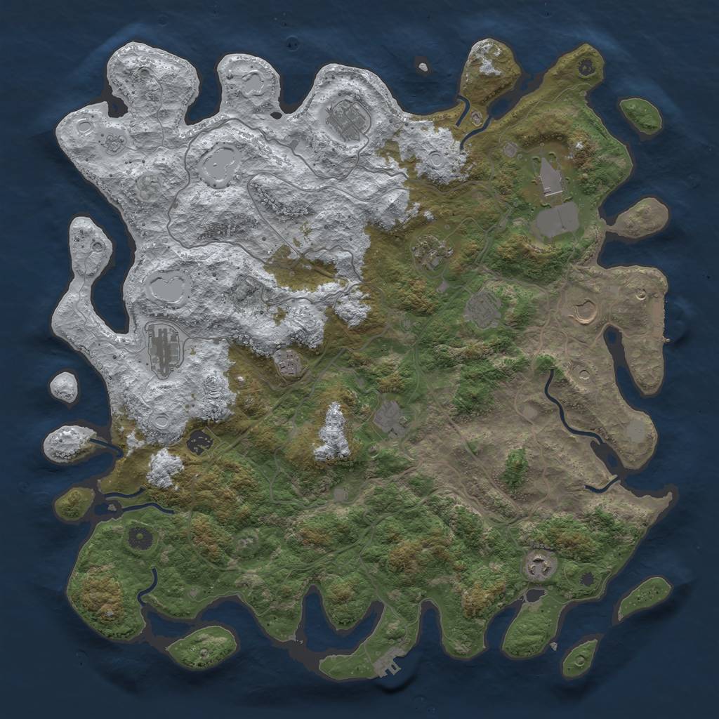 Rust Map: Procedural Map, Size: 4500, Seed: 4365965, 19 Monuments