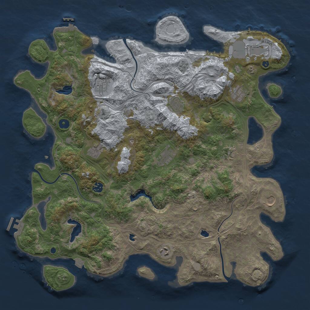 Rust Map: Procedural Map, Size: 4500, Seed: 4106135, 16 Monuments