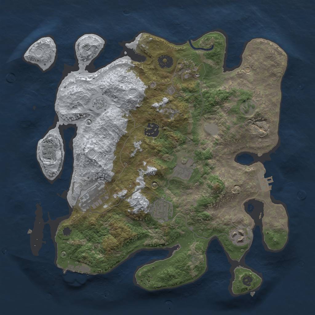 Rust Map: Procedural Map, Size: 3200, Seed: 812042, 15 Monuments