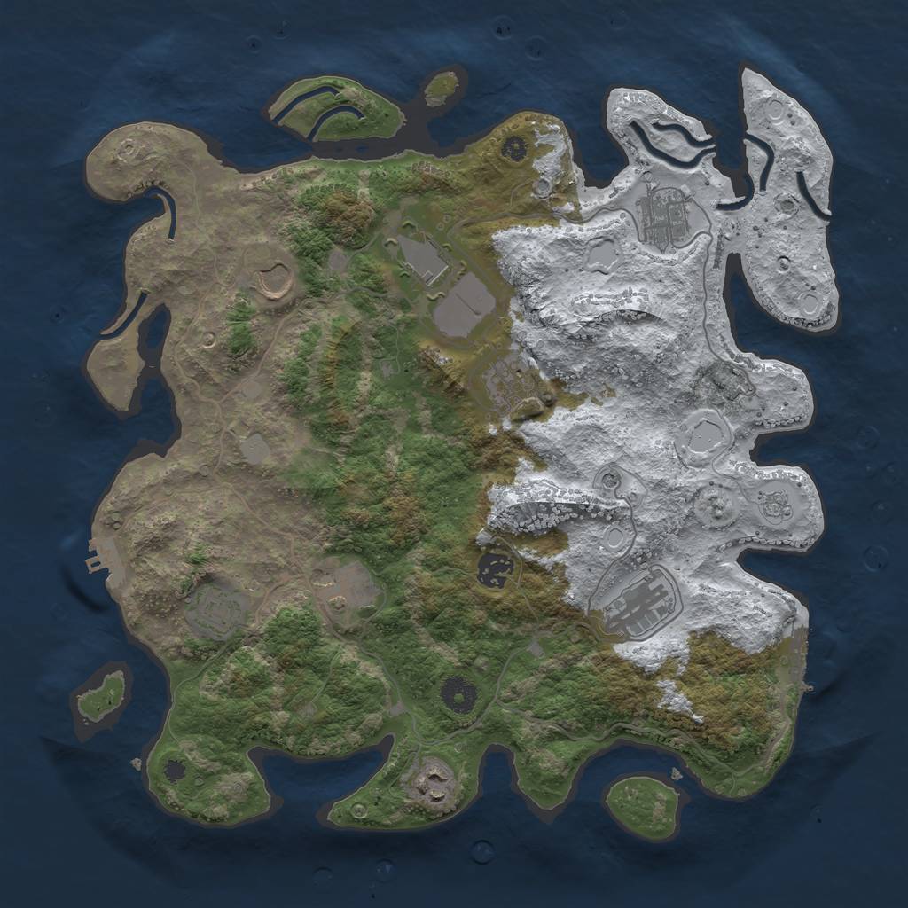 Rust Map: Procedural Map, Size: 3750, Seed: 1772138073, 18 Monuments