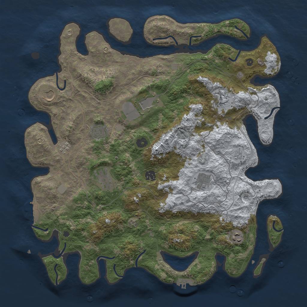 Rust Map: Procedural Map, Size: 4250, Seed: 2743513, 18 Monuments