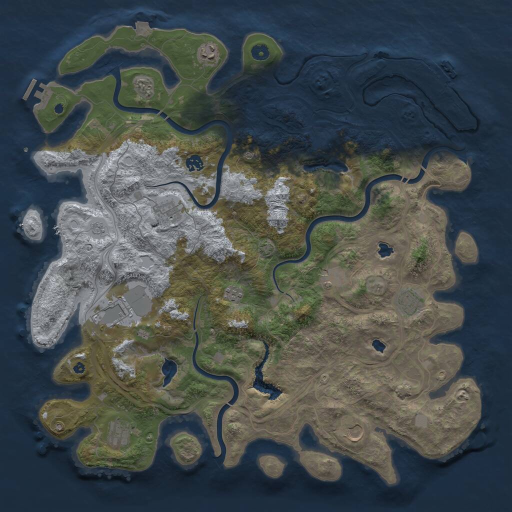 Rust Map: Procedural Map, Size: 4500, Seed: 1365094, 15 Monuments