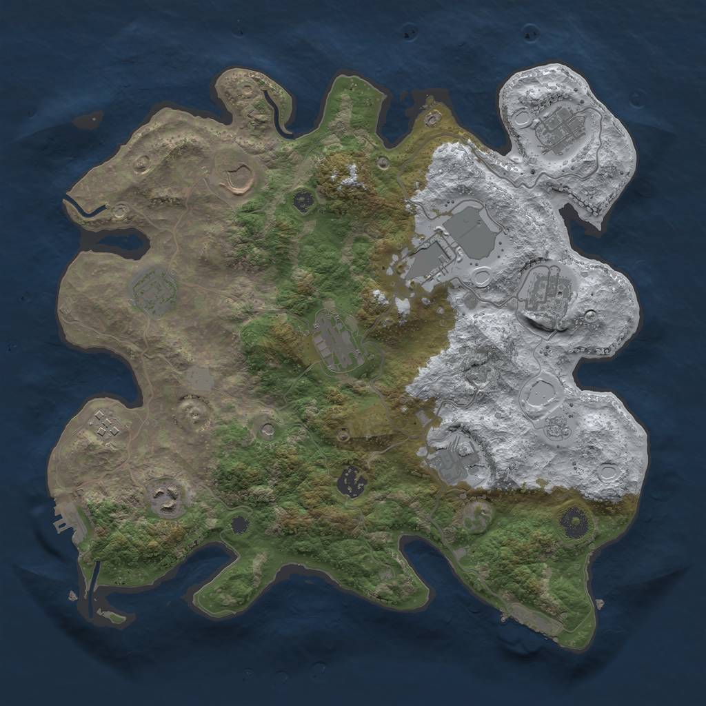 Rust Map: Procedural Map, Size: 3600, Seed: 1599125461, 19 Monuments