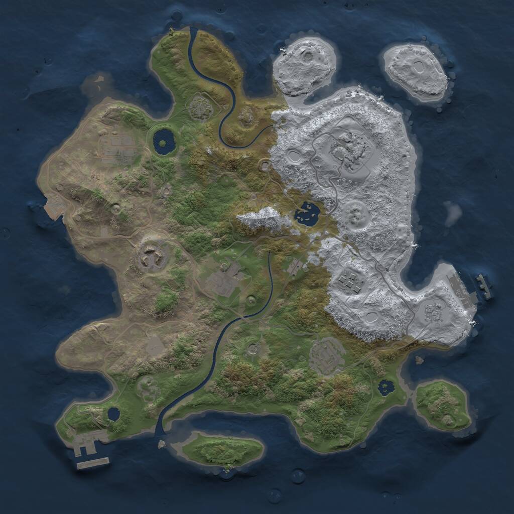 Rust Map: Procedural Map, Size: 3200, Seed: 885693, 13 Monuments