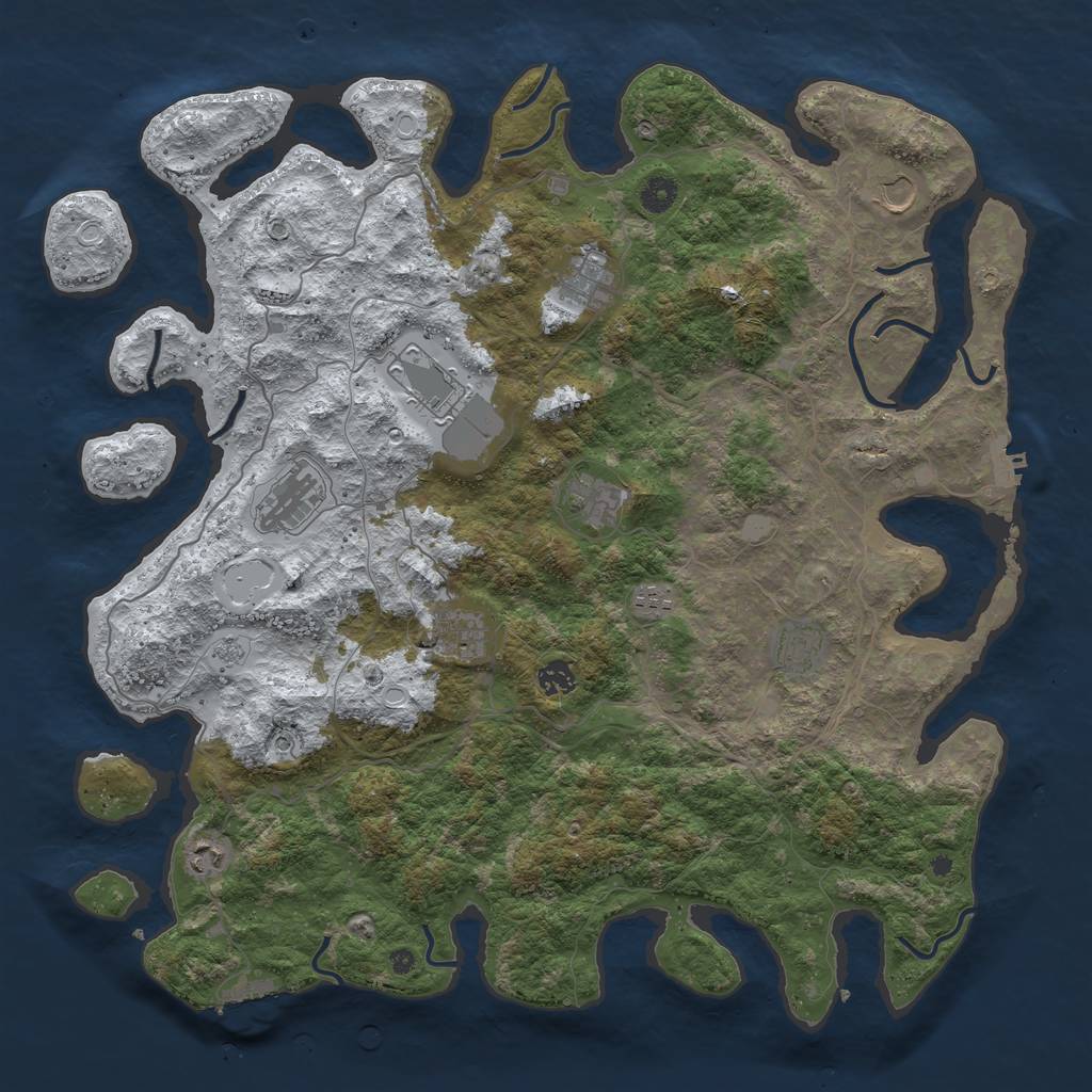 Rust Map: Procedural Map, Size: 4500, Seed: 4524196, 19 Monuments