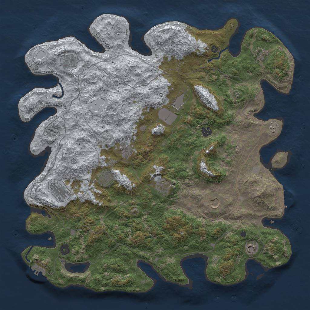 Rust Map: Procedural Map, Size: 4500, Seed: 5967941, 20 Monuments