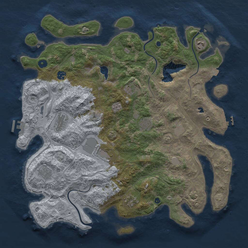 Rust Map: Procedural Map, Size: 4250, Seed: 4331960, 16 Monuments
