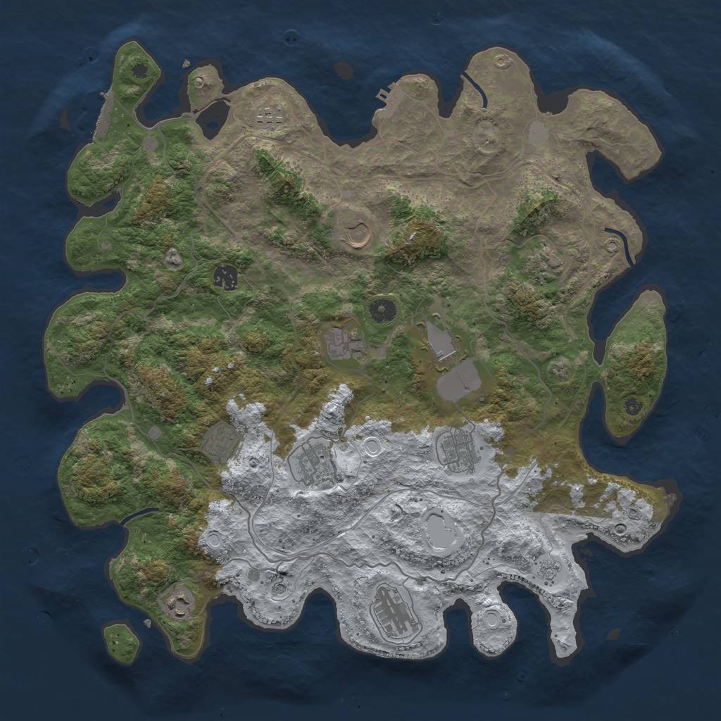Rust Map: Procedural Map, Size: 4250, Seed: 3494497, 20 Monuments