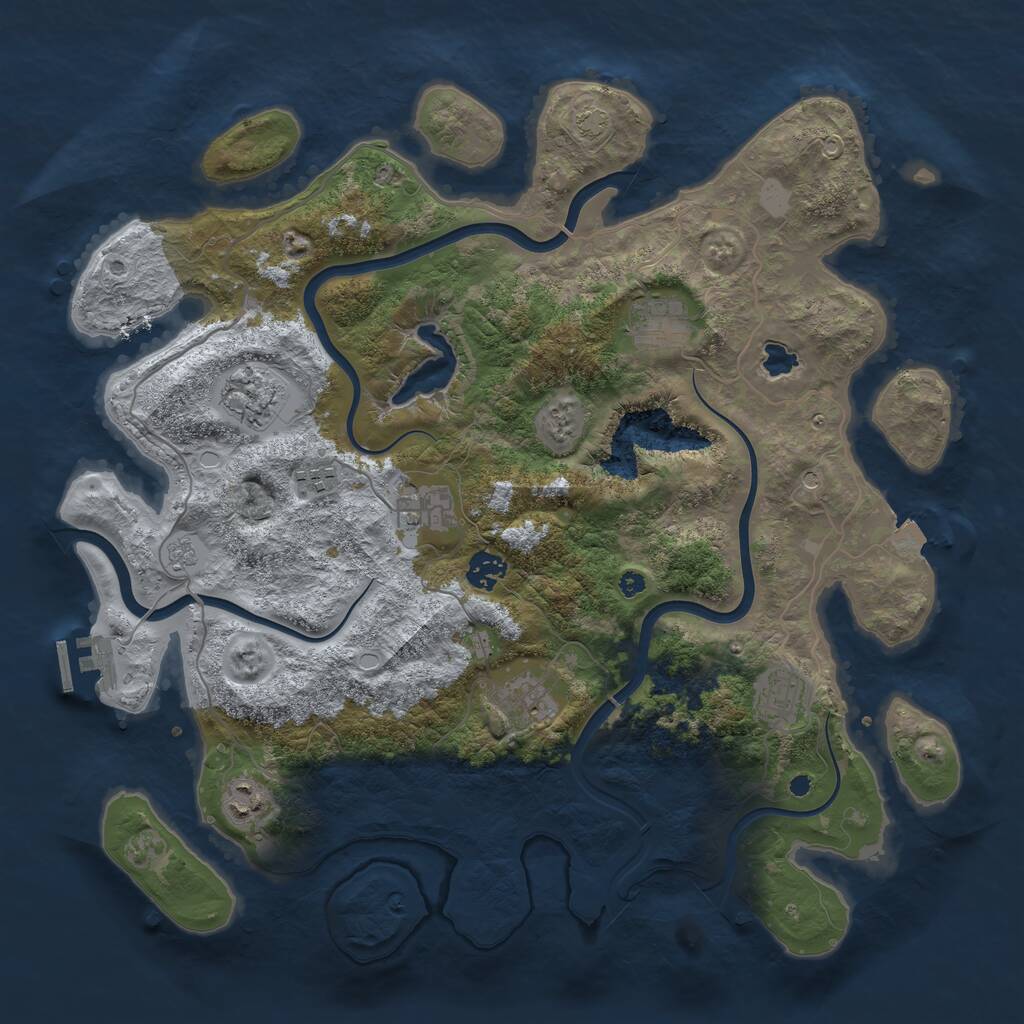 Rust Map: Procedural Map, Size: 4000, Seed: 1579000398, 13 Monuments