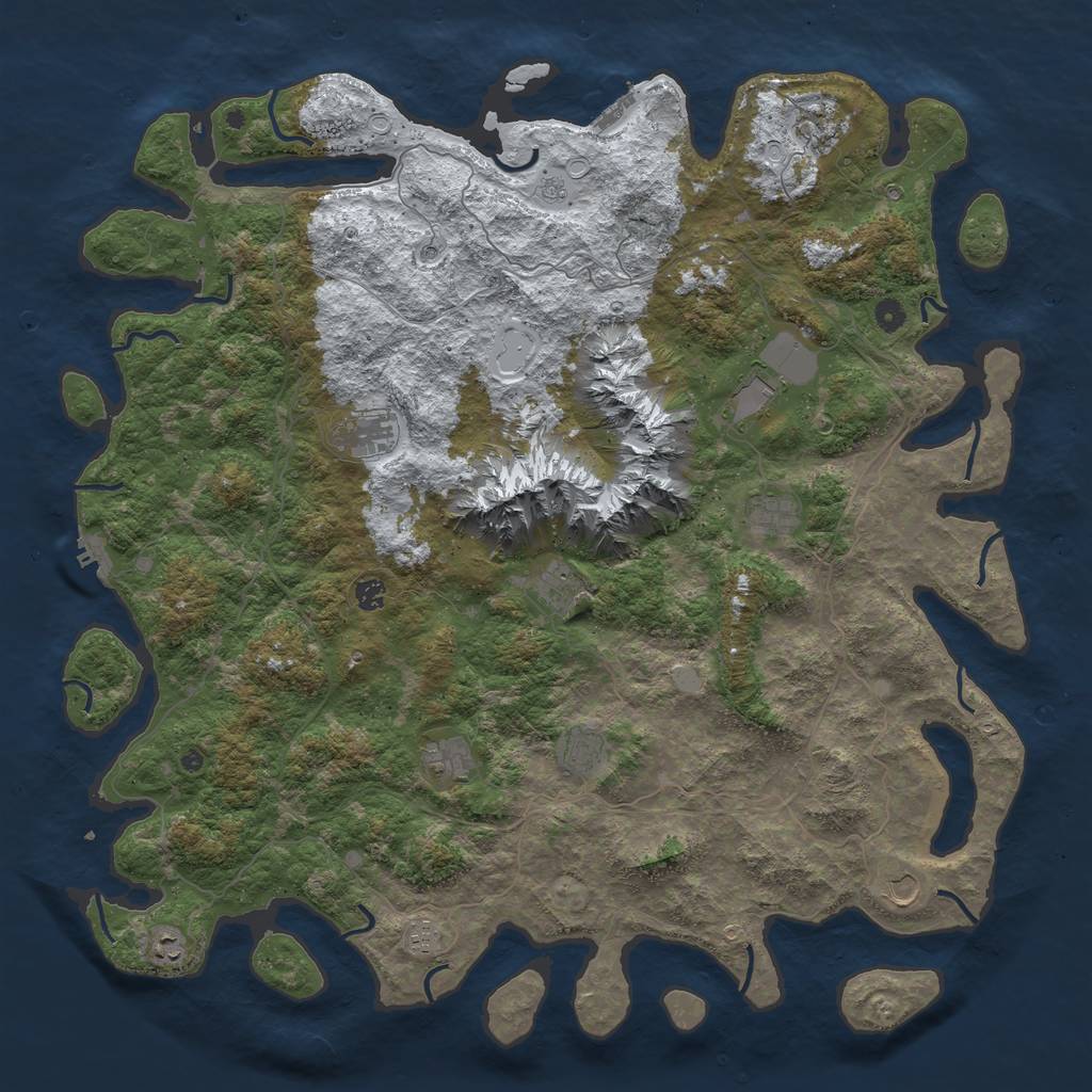 Rust Map: Procedural Map, Size: 5200, Seed: 793197, 20 Monuments
