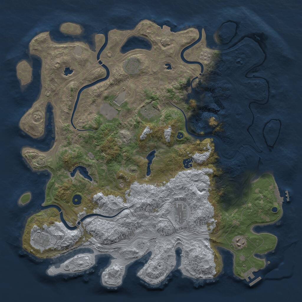 Rust Map: Procedural Map, Size: 4500, Seed: 1319949, 14 Monuments