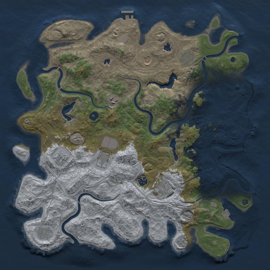 Rust Map: Procedural Map, Size: 4500, Seed: 1302158, 15 Monuments