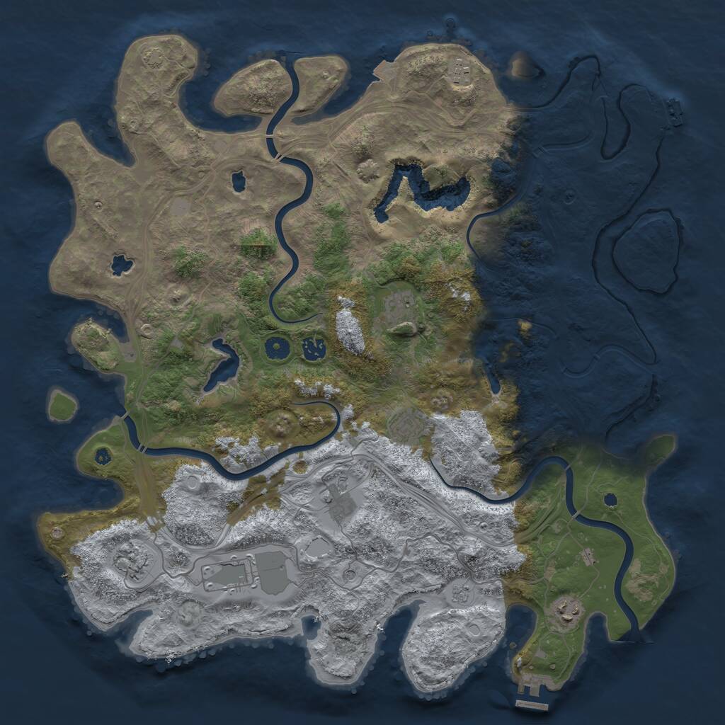 Rust Map: Procedural Map, Size: 4500, Seed: 544035932, 14 Monuments