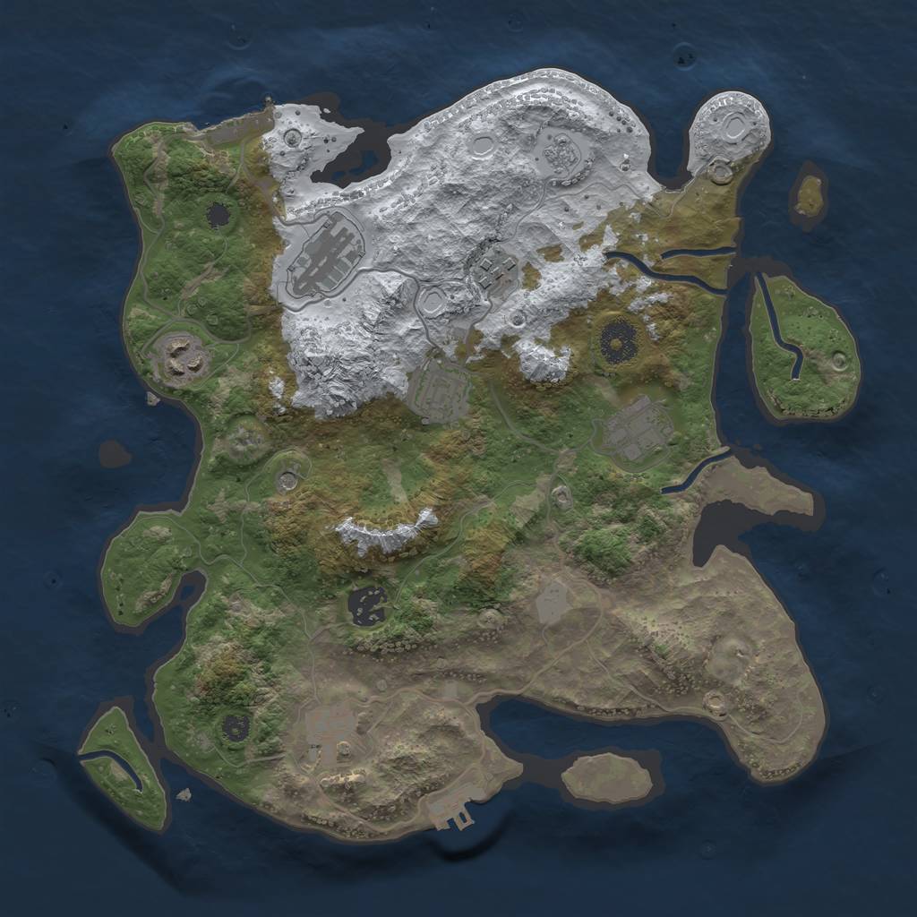 Rust Map: Procedural Map, Size: 3345, Seed: 5, 16 Monuments