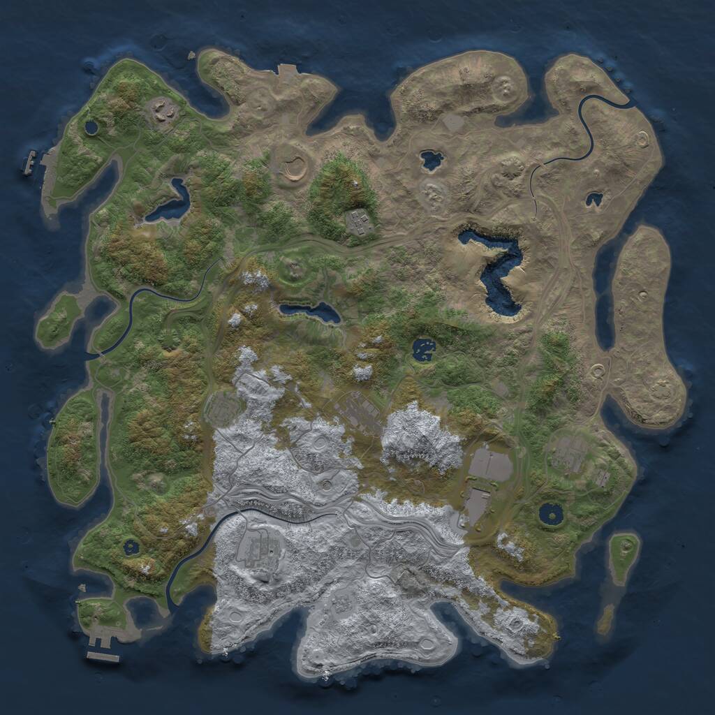 Rust Map: Procedural Map, Size: 4500, Seed: 1763758, 15 Monuments