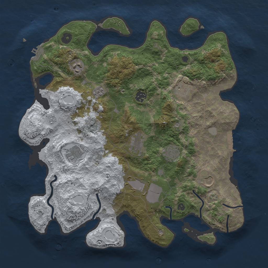 Rust Map: Procedural Map, Size: 3750, Seed: 200598852, 18 Monuments