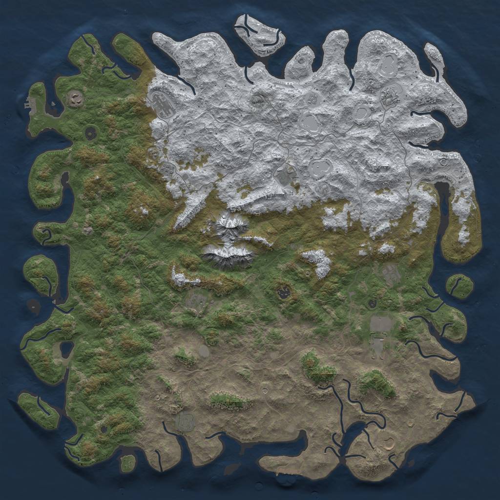 Rust Map: Procedural Map, Size: 6000, Seed: 31410, 20 Monuments